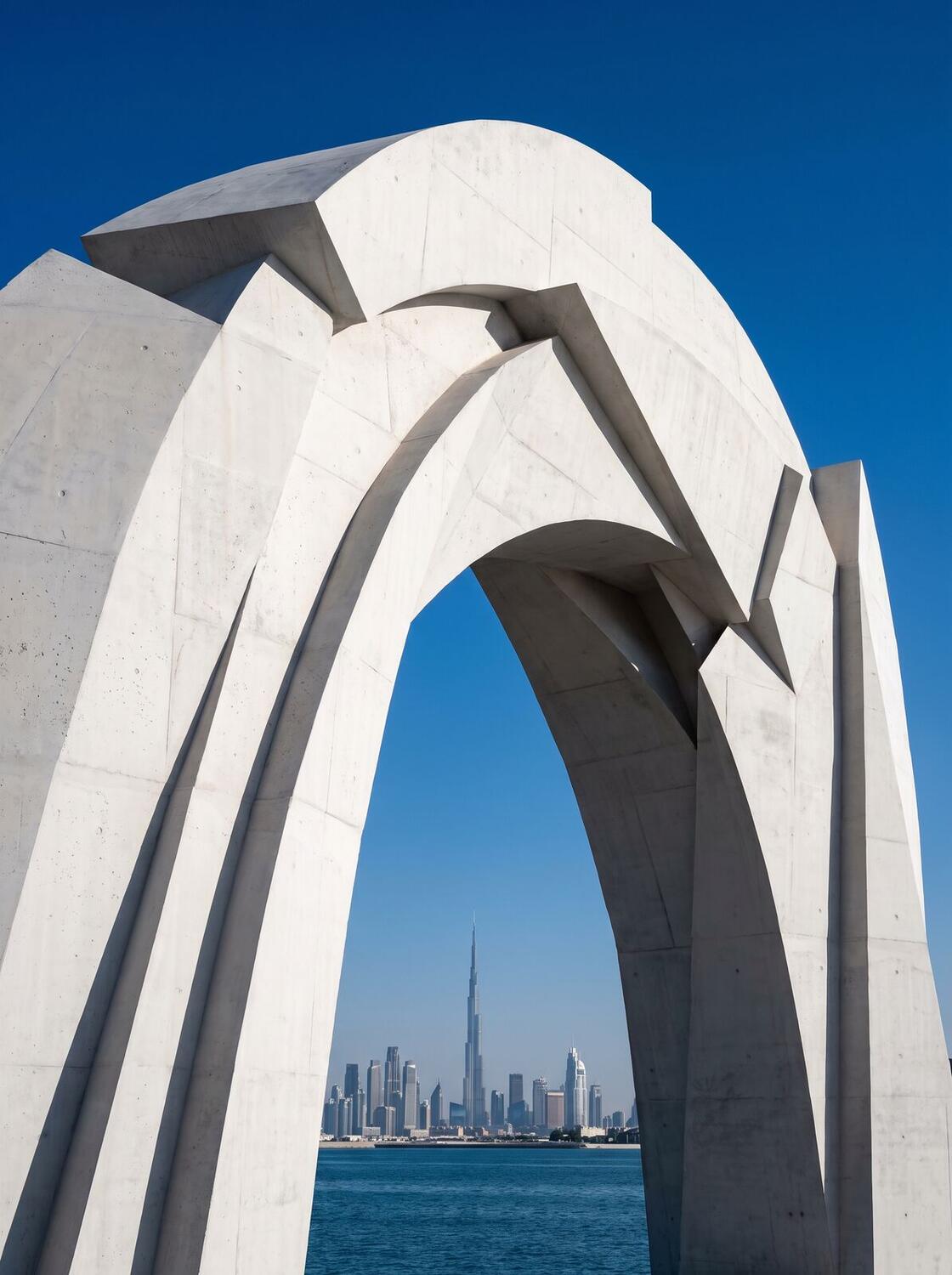 Arch framing the Dubai skyline